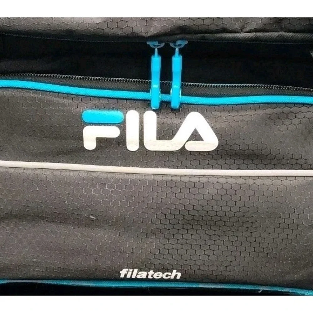 FILA Orson Sports Duffle Bag Canvas‎ Gym straps Zippers Front side Pockets📸👀